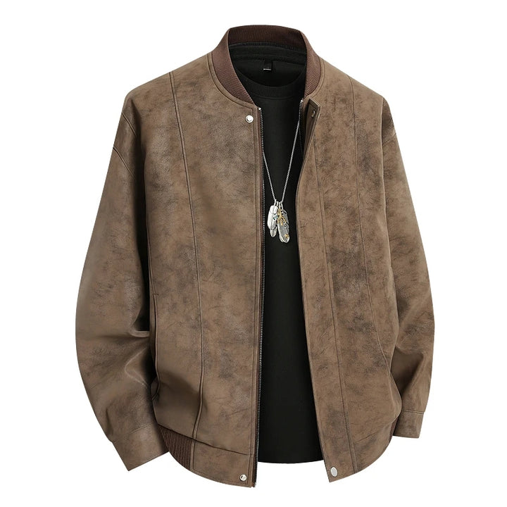 Herenjashouder tot op de heupen met opstaande geribde kraag