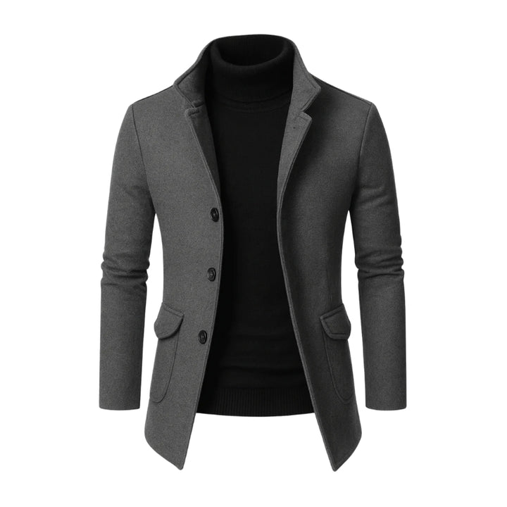Herenjas met opstaande kraag en klepzakken aan de zijkant