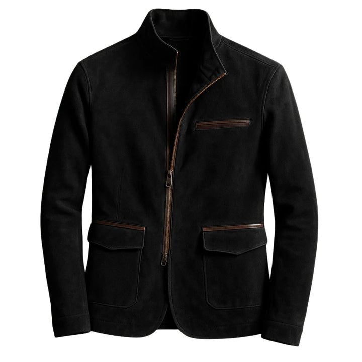 Heren jas met staande kraag en ritssluiting