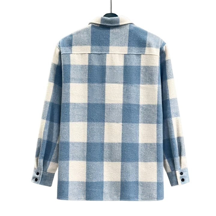 Heren overhemd geruit patroon borstzak knopen