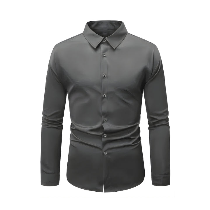 Herenoverhemd met lange mouwen en kraag