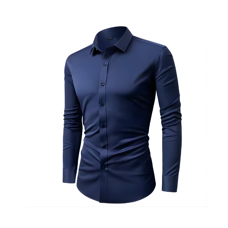 Herenoverhemd met lange mouwen en kraag