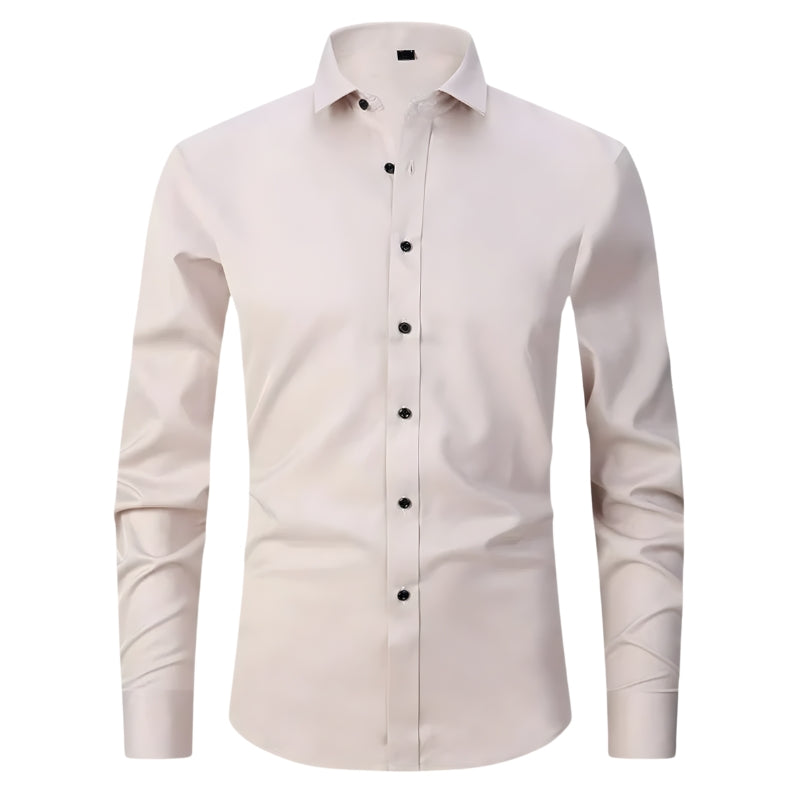 Herenoverhemd met nauwe pasvorm lange mouwen en knopen