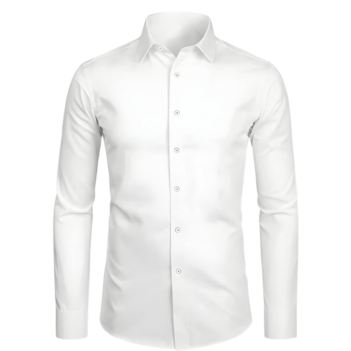 Herenoverhemd met nauwe pasvorm lange mouwen en knopen