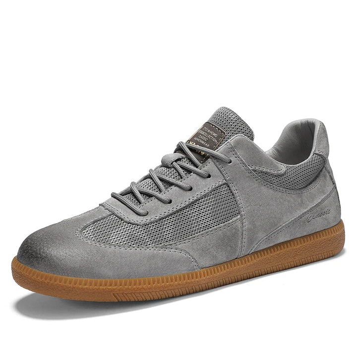 Herensneakers met stiksel details en vetersluiting
