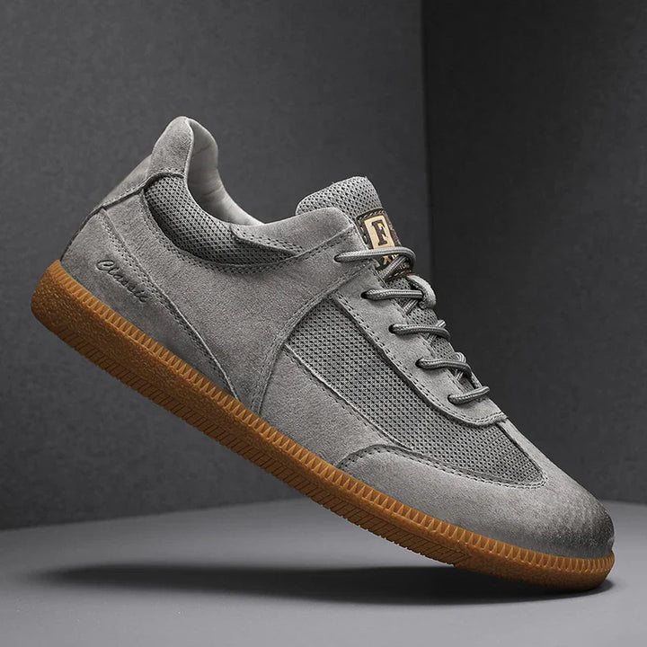 Herensneakers met stiksel details en vetersluiting