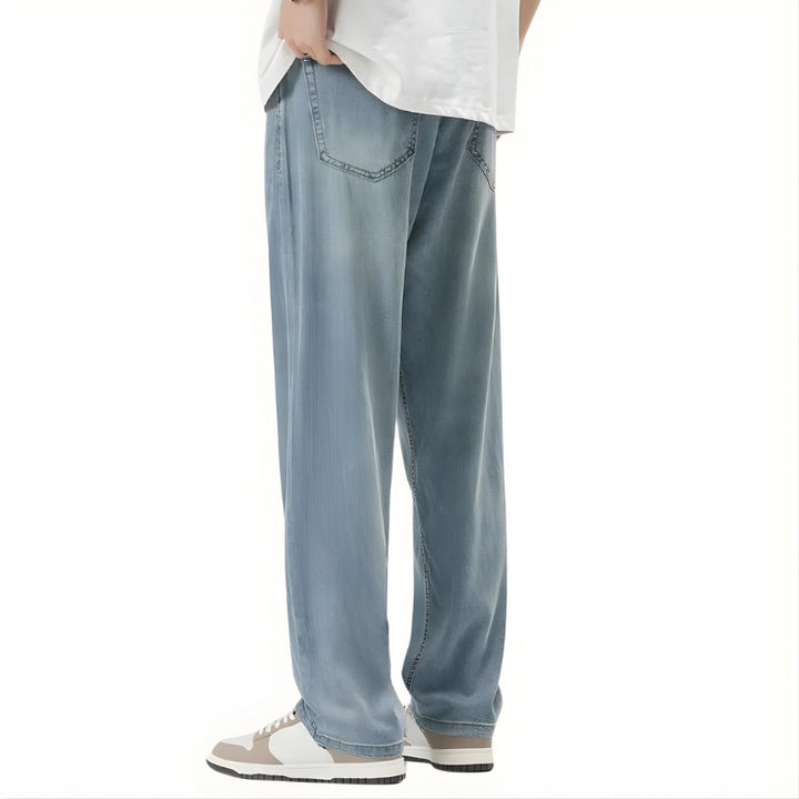 Heren spijkerbroek met rechte pijpen en ruime pasvorm