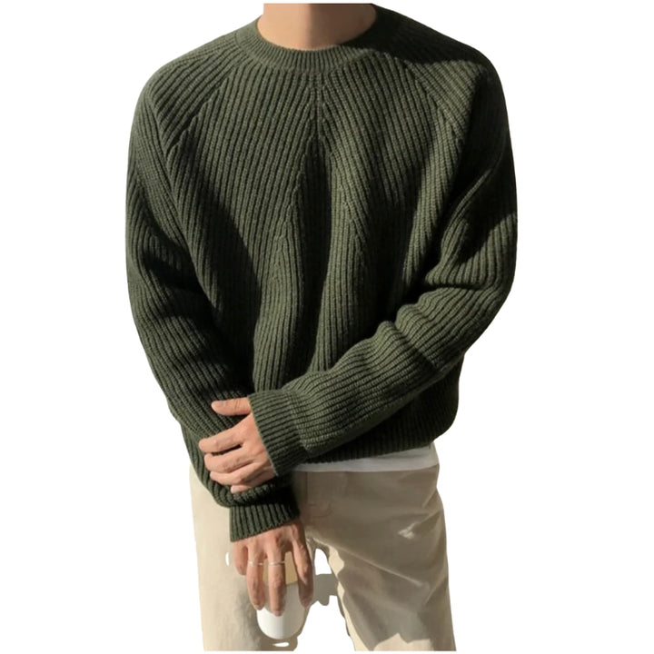 Herentrui met dikke ribbels en ronde hals