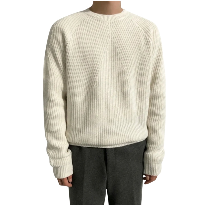 Herentrui met dikke ribbels en ronde hals