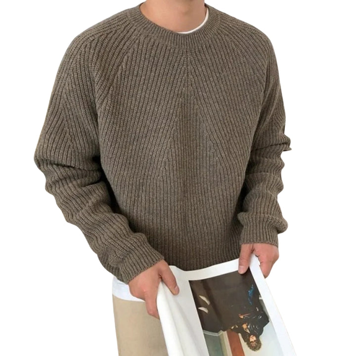 Herentrui met dikke ribbels en ronde hals