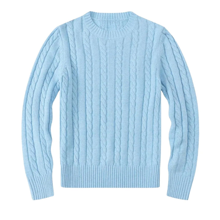 Herentrui met kabelpatroon en ronde hals