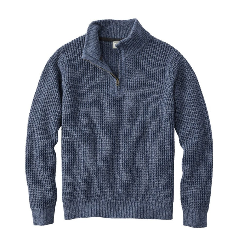 Heren trui met opstaande kraag en ritssluiting