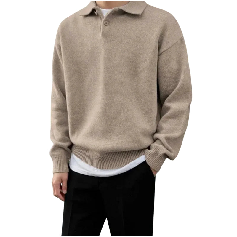 Herentrui met polokraag en korte knopenrij