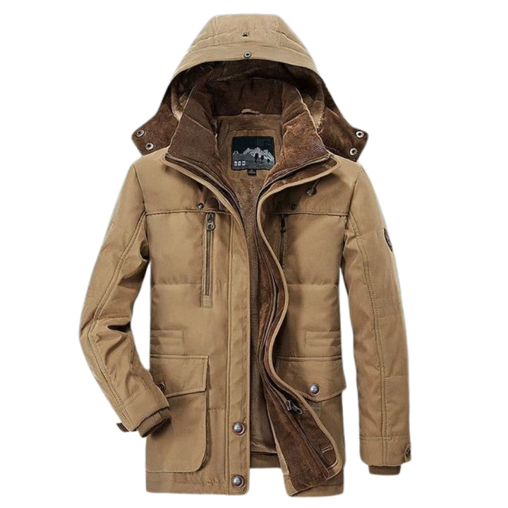 Heren winterjas met capuchon en voering