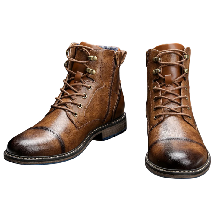 Klassieke enkelhoge laarzen met gestikte bovenkant en zool