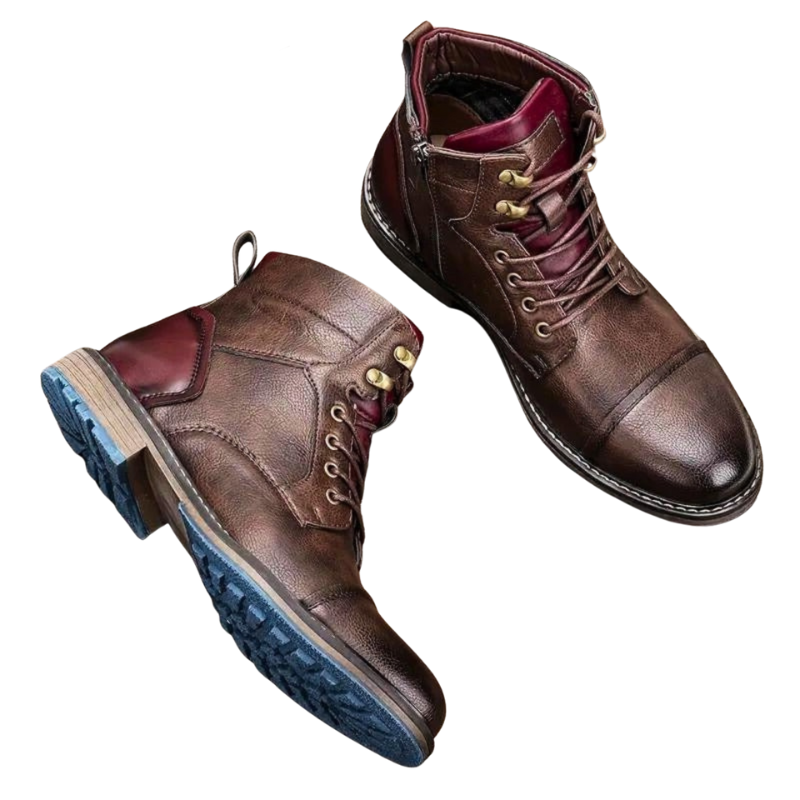 Klassieke enkelhoge laarzen met gestikte bovenkant en zool