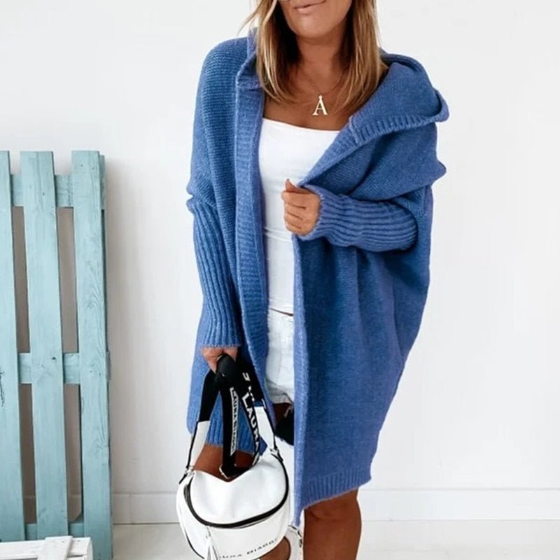 Oversized gebreide cardigan met capuchon voor dames