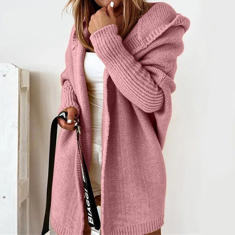 Oversized gebreide cardigan met capuchon voor dames