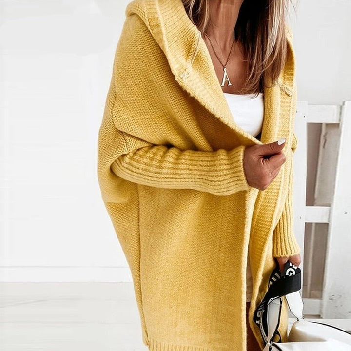 Oversized gebreide cardigan met capuchon voor dames