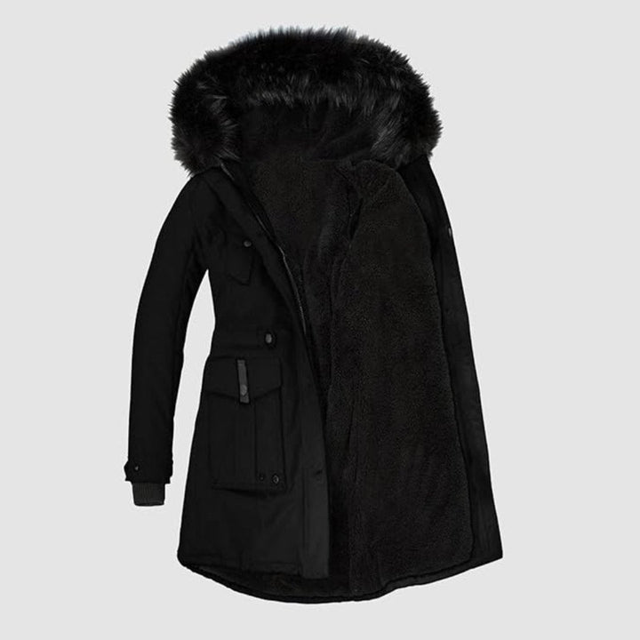 Parka met capuchon imitatiebont en voorzakken