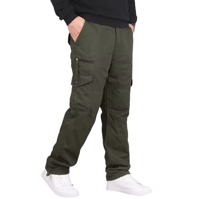 Rechte cargobroek voor heren met fleecevoering voor de winter