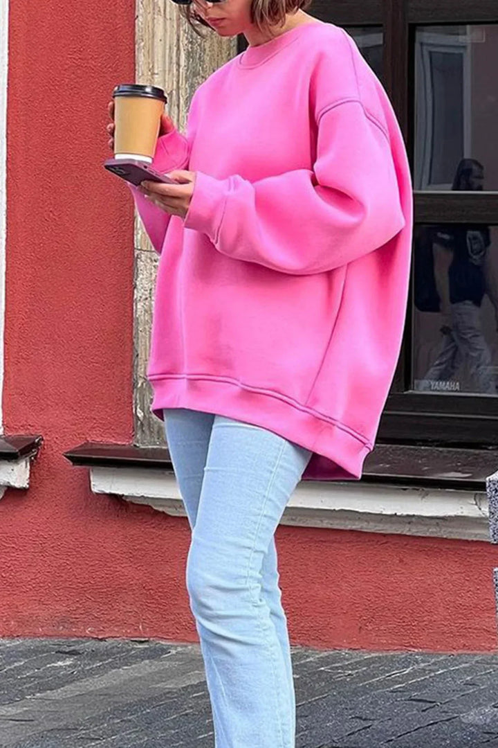 Ruimvallende ronde hals trui voor dames