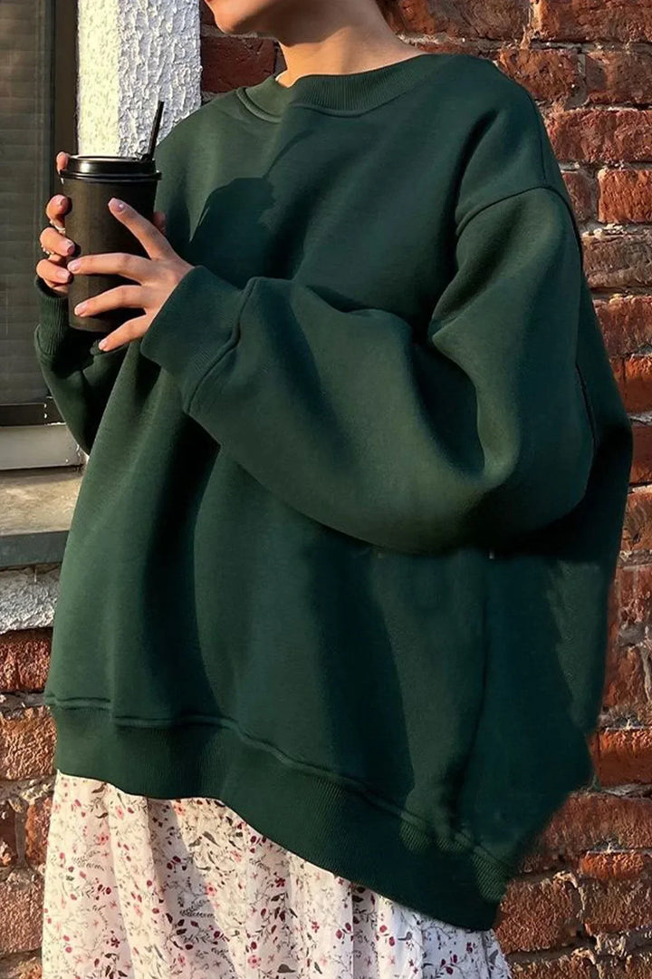 Ruimvallende ronde hals trui voor dames