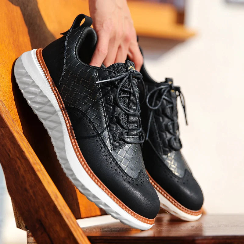 Stevige herensportschoenen met vetersluiting