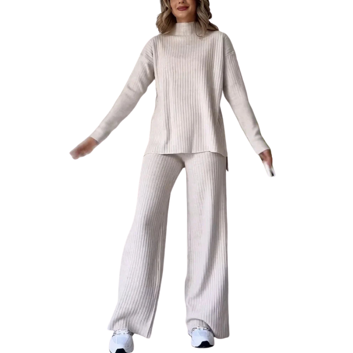 Tweedelige set met splitdetail en effen oppervlak