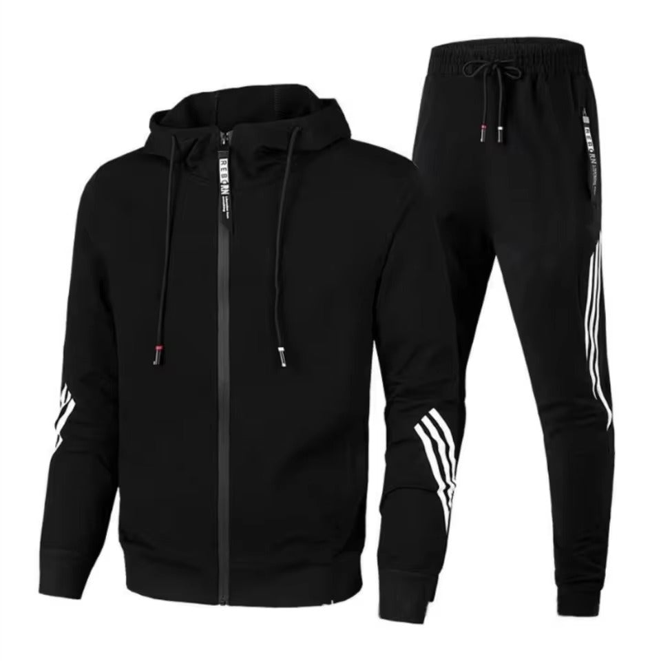 Tweedelige sportkleding trainingspakset voor heren bestaande uit jas en joggingbroek