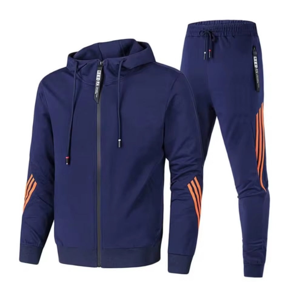 Tweedelige sportkleding trainingspakset voor heren bestaande uit jas en joggingbroek