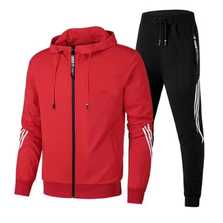 Tweedelige sportkleding trainingspakset voor heren bestaande uit jas en joggingbroek