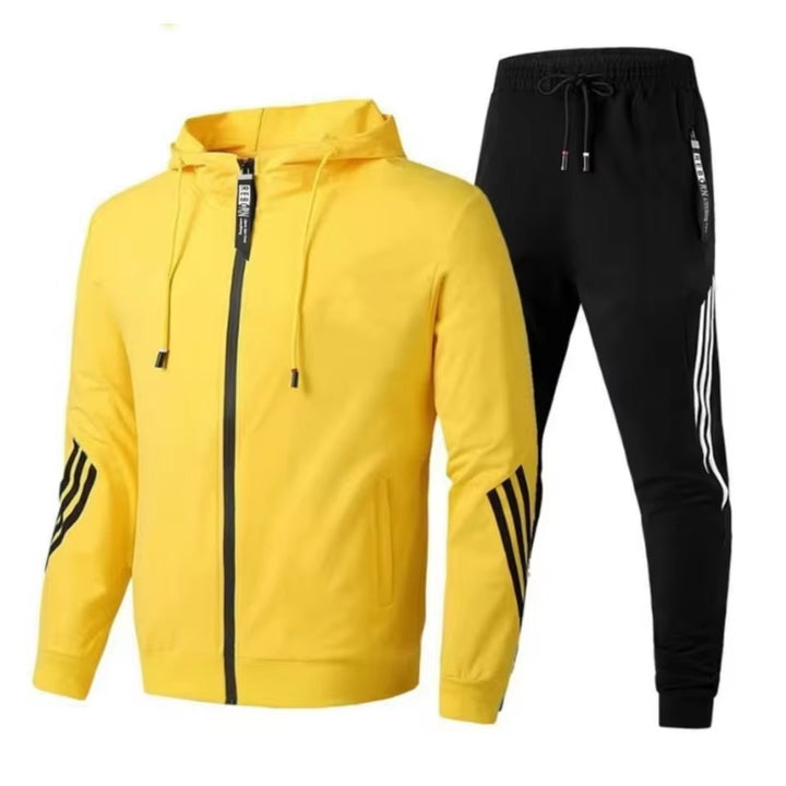 Tweedelige sportkleding trainingspakset voor heren bestaande uit jas en joggingbroek