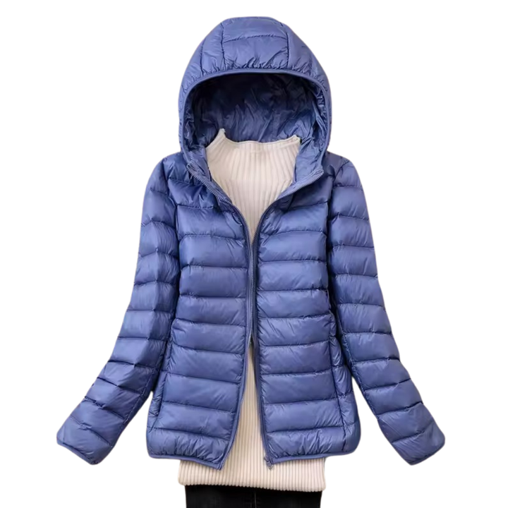 Winterpufferjack met capuchon voor dames met draagbare tas