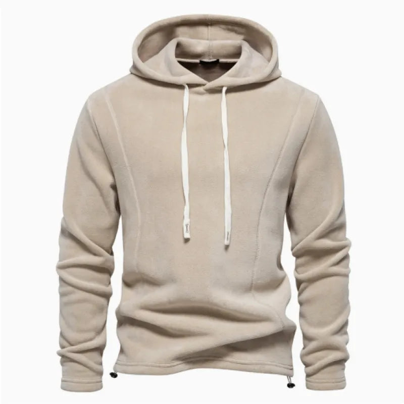 Fleece pullover met opstaande kraag en lange mouwen