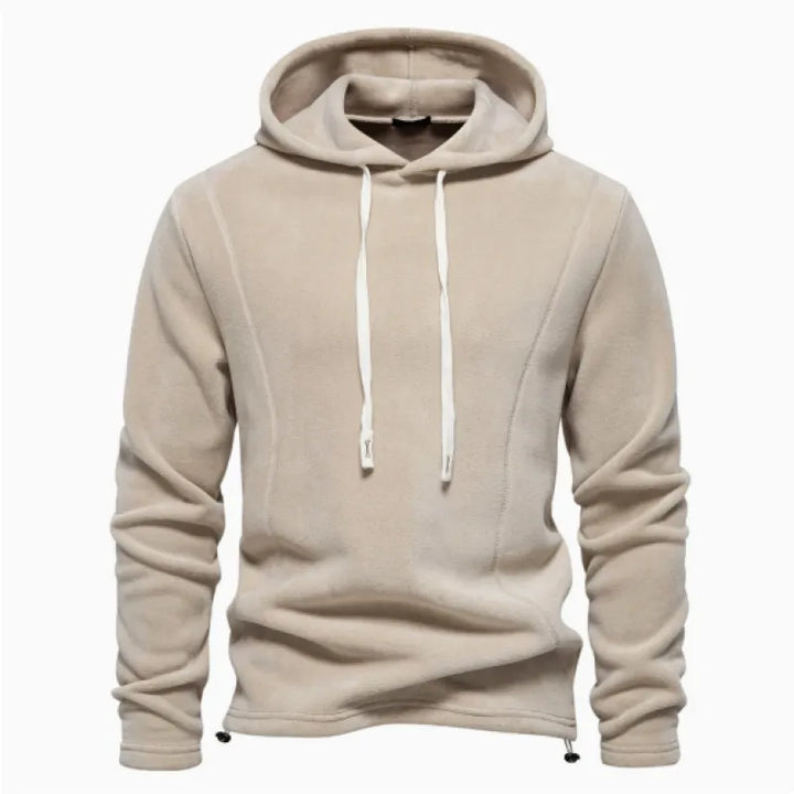 Fleece pullover met opstaande kraag en lange mouwen