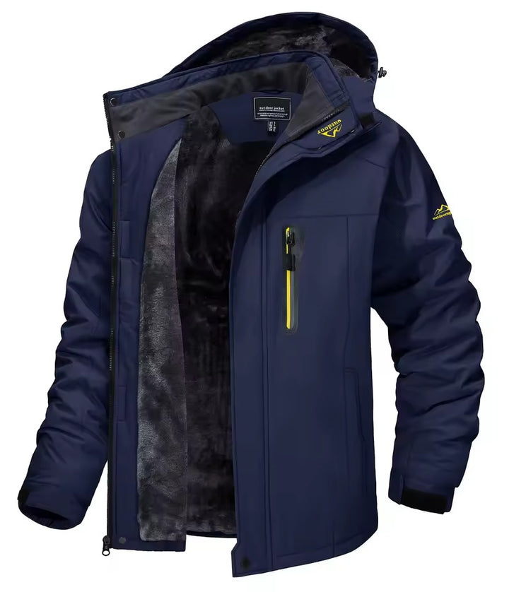 Winterjas met capuchon fleecevoering en lange mouwen voor heren