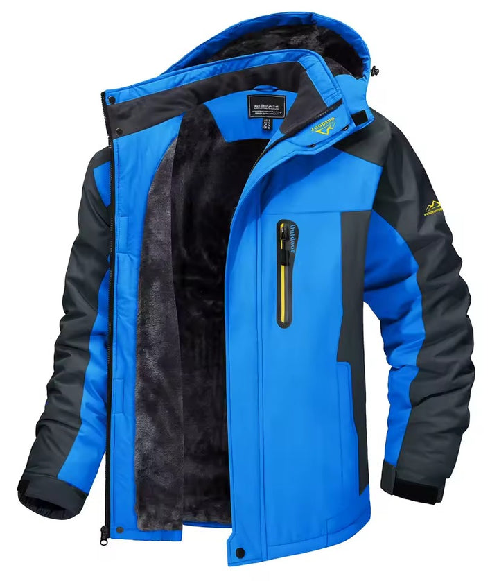 Winterjas met capuchon fleecevoering en lange mouwen voor heren