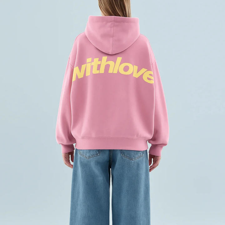 Oversized Love-jas met capuchon voor dames voor de winter