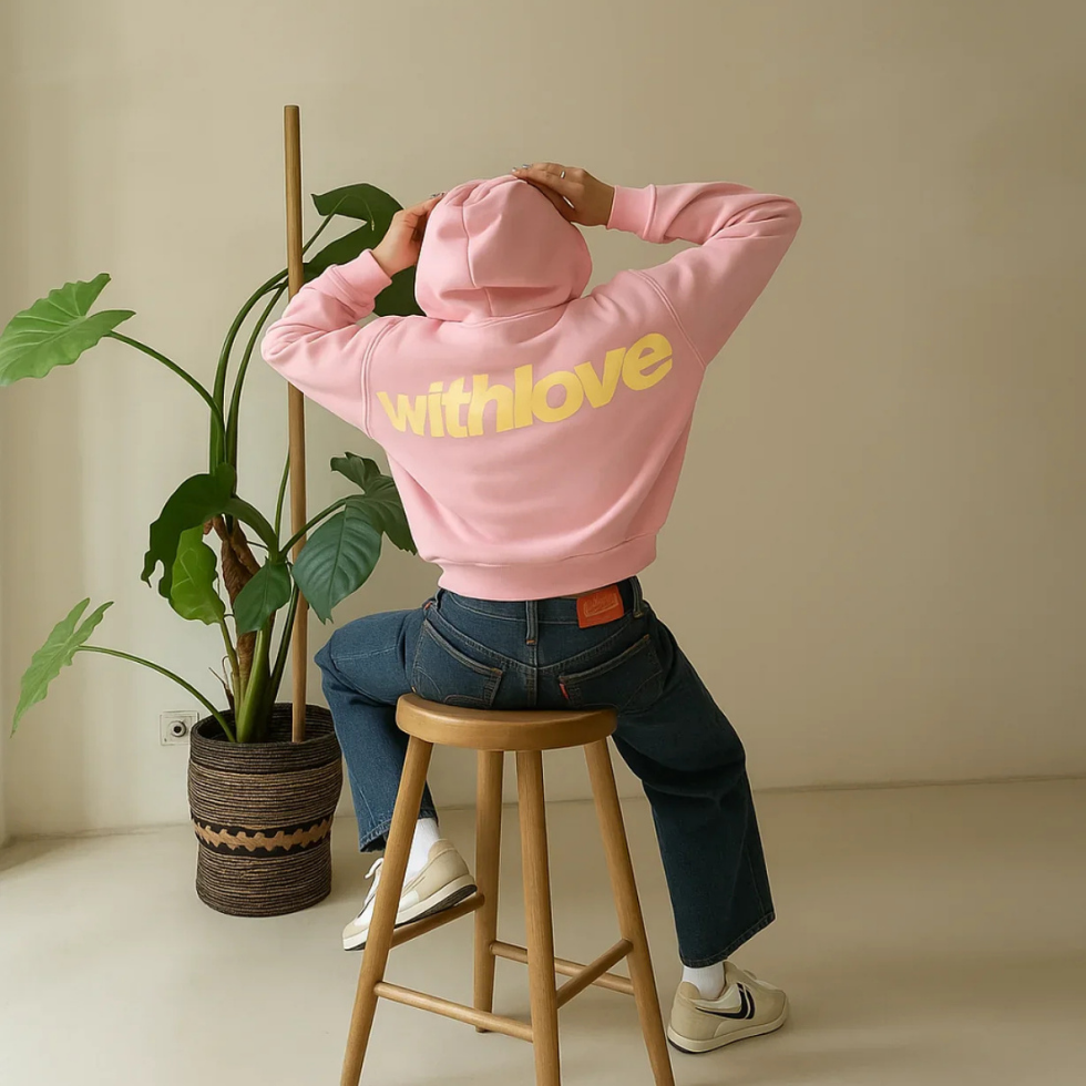 Oversized Love-jas met capuchon voor dames voor de winter