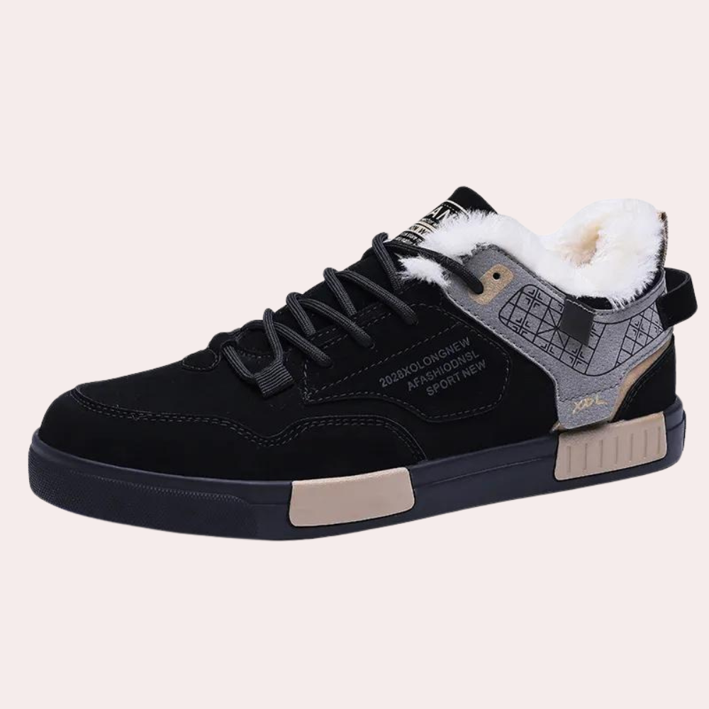 Heren winterschoenen met vetersluiting en profielzool