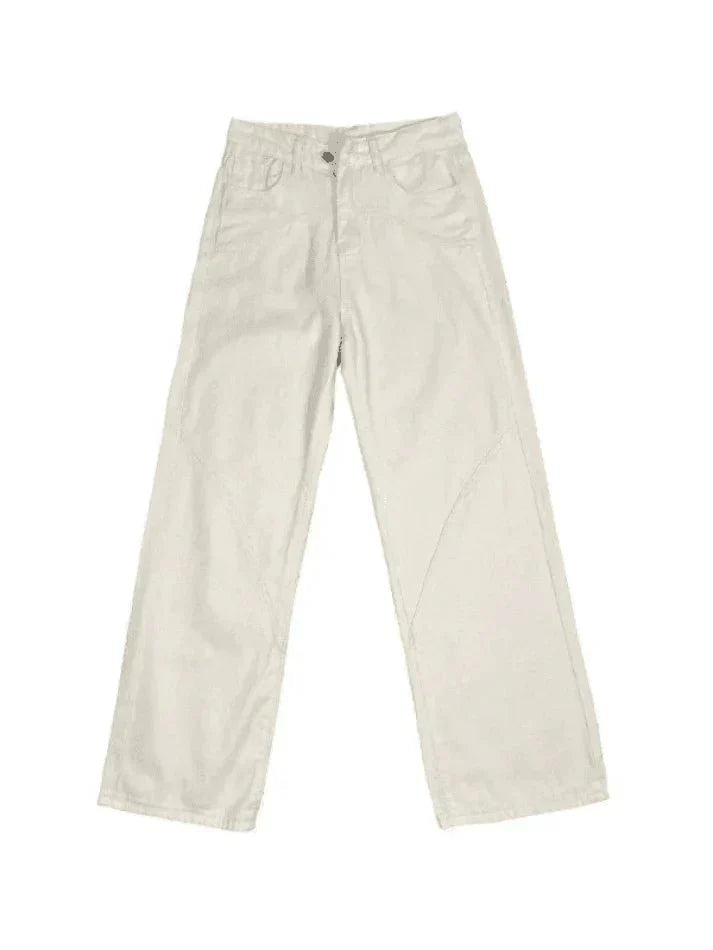 Dames baggy jeansbroek met hoge taille