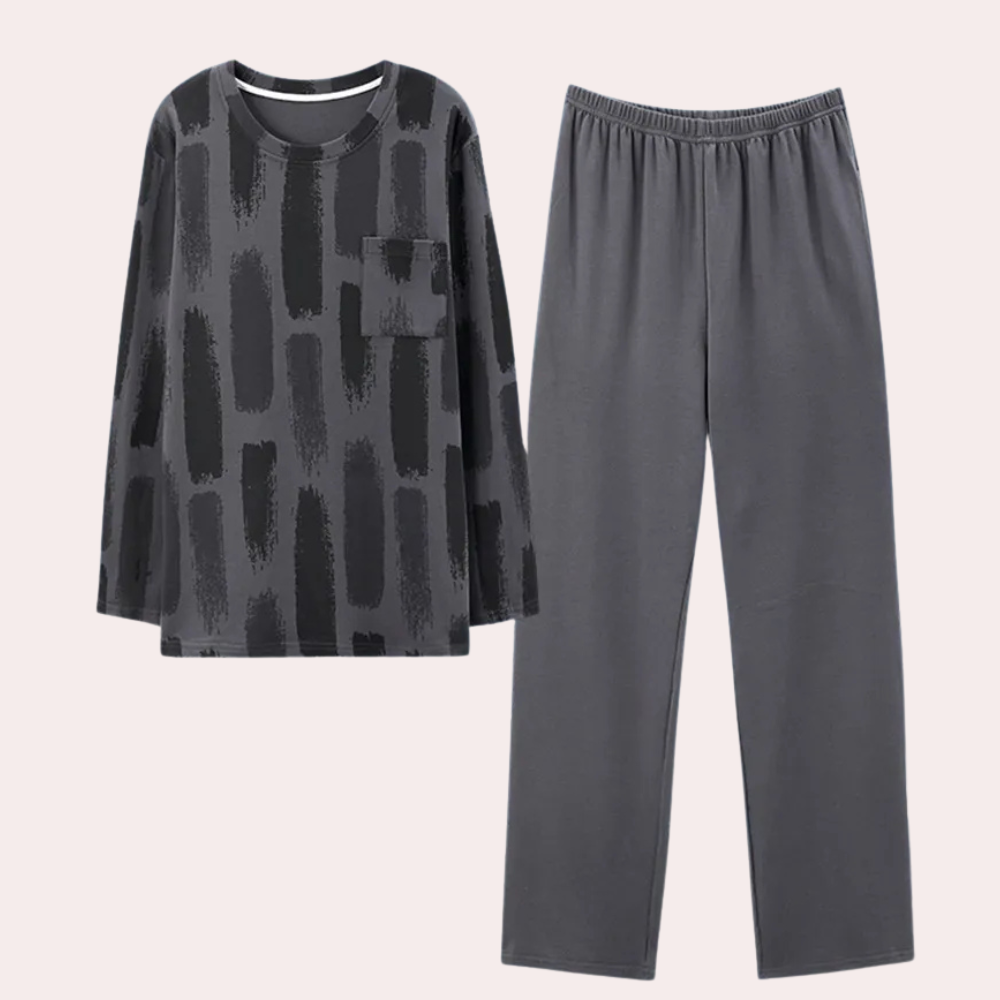 Heren pyjamaset met T-shirt en lange broek