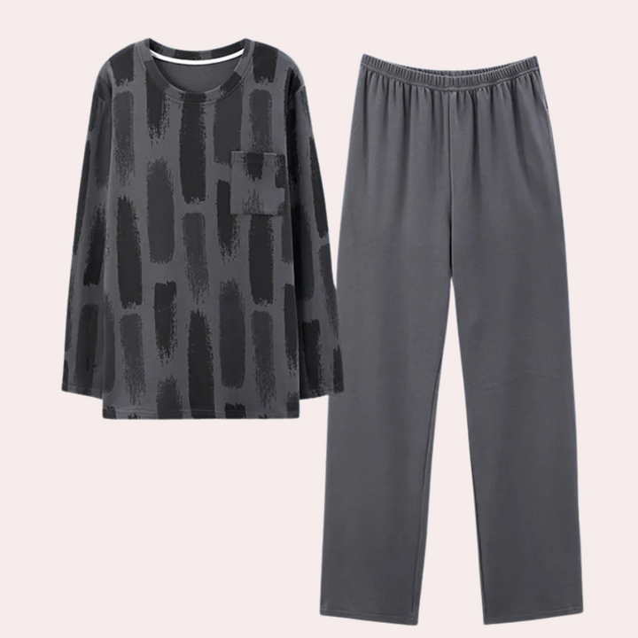 Heren pyjamaset met T-shirt en lange broek