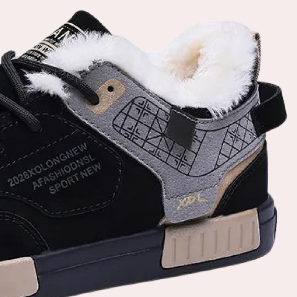 Heren winterschoenen met vetersluiting en profielzool