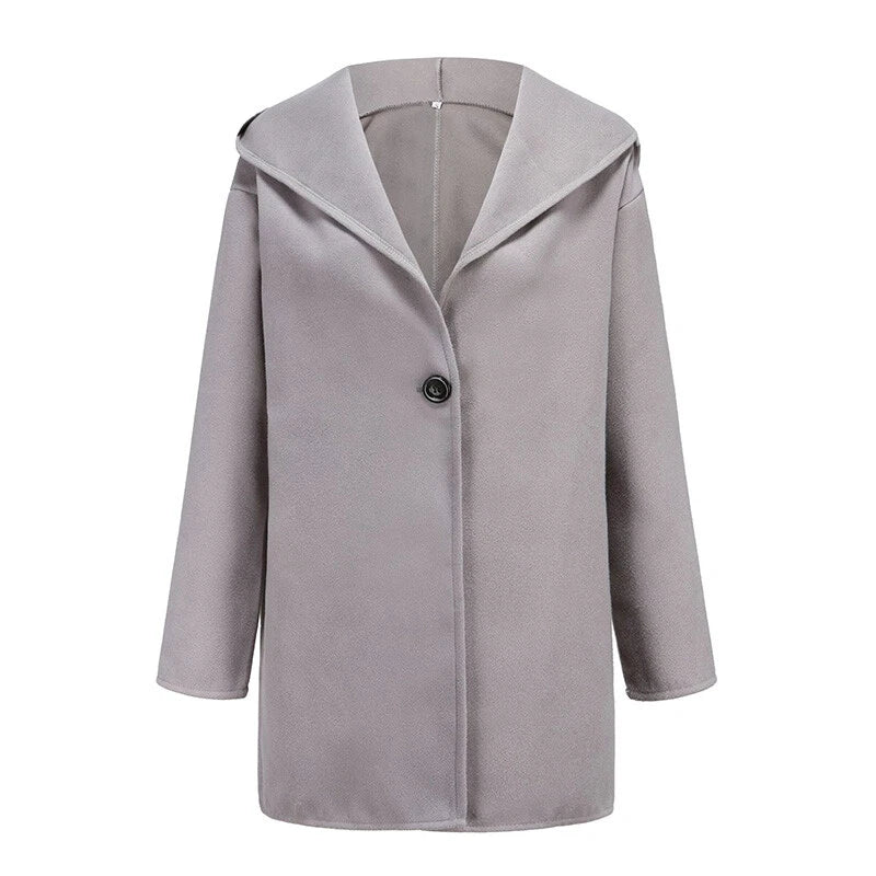 Lange dames trenchcoat met dubbele rij knopen voor herfst en winter