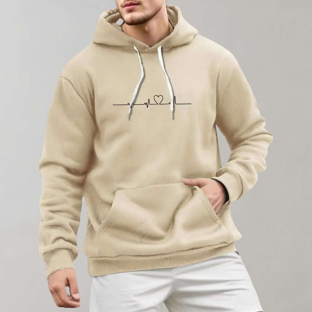 Herenhoodie met hartjesprint