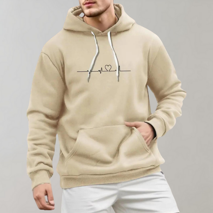 Herenhoodie met hartjesprint