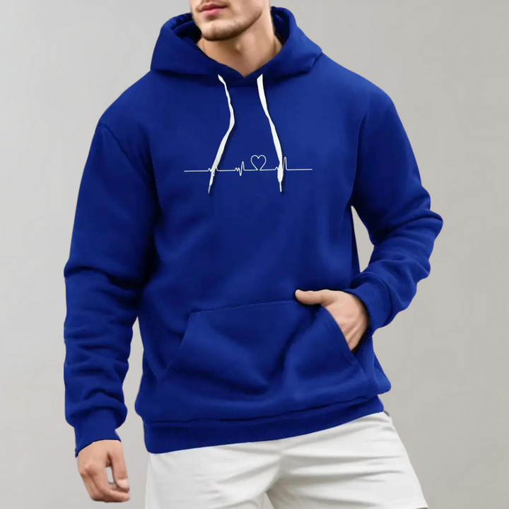 Herenhoodie met hartjesprint